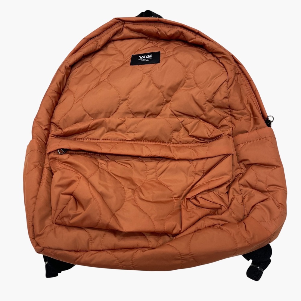 Vans Off The Wall Quilted Backpack Burnt Orange Puffer School Bag Streetwear